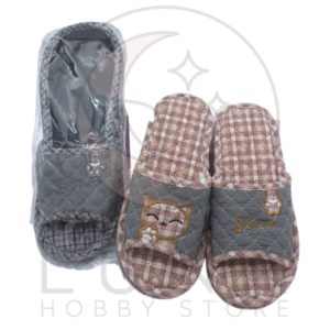 Men’s Cat Home Slippers | Quilted Indoor Slides | One Size (~US 10.5)