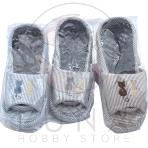 Men’s Cat Shadow Stripe Slippers | 3-Tier Indoor Slides | One Size