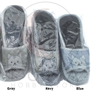 Men’s Cat Face 3-Tier Slippers | Quilted Indoor Slides | One Size