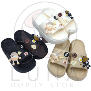 Women’s Platform Slippers | Cute Character Slides with Food Charms