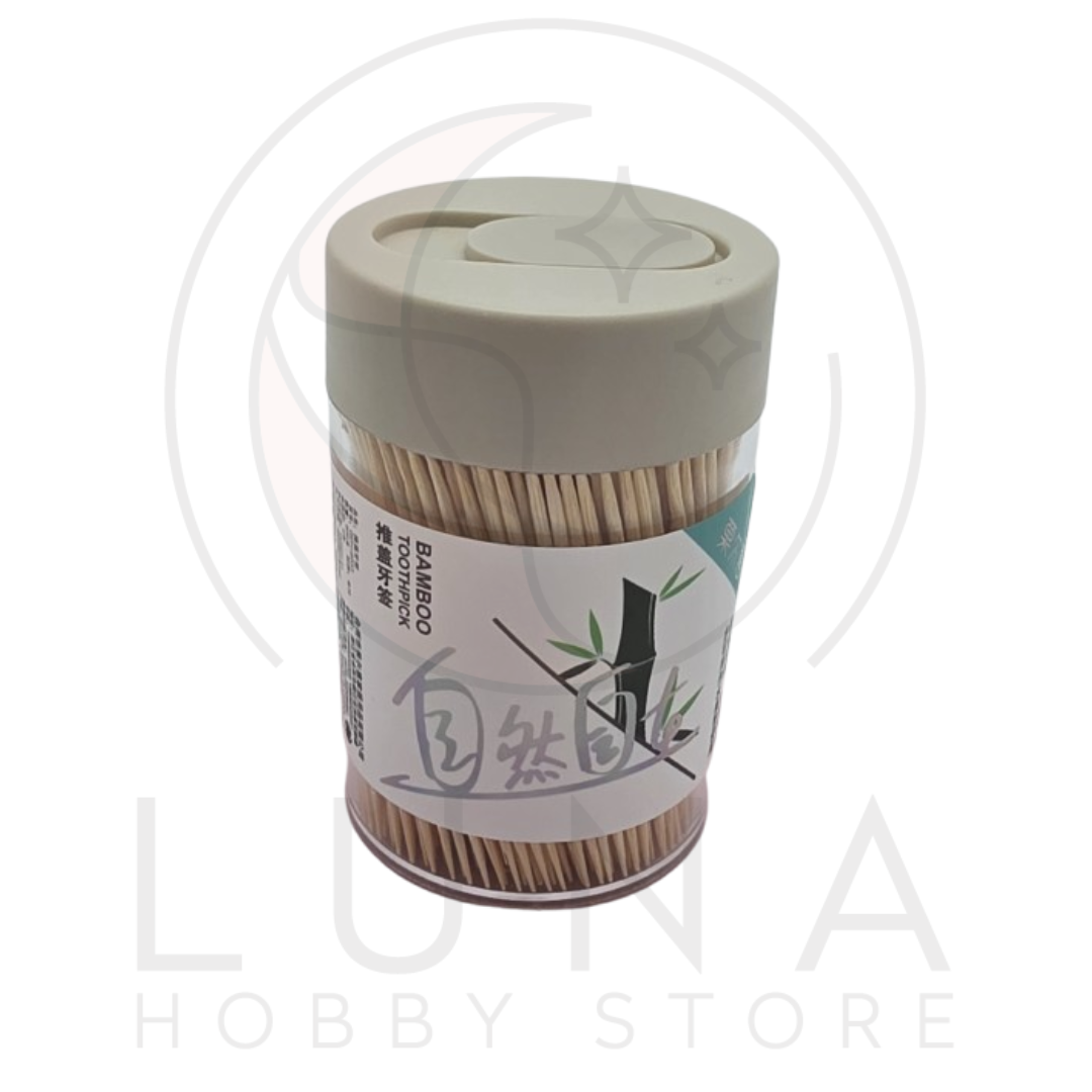 Bamboo Toothpick | Push-Pop Lid Dispenser | 자연대나무 | 約700개입