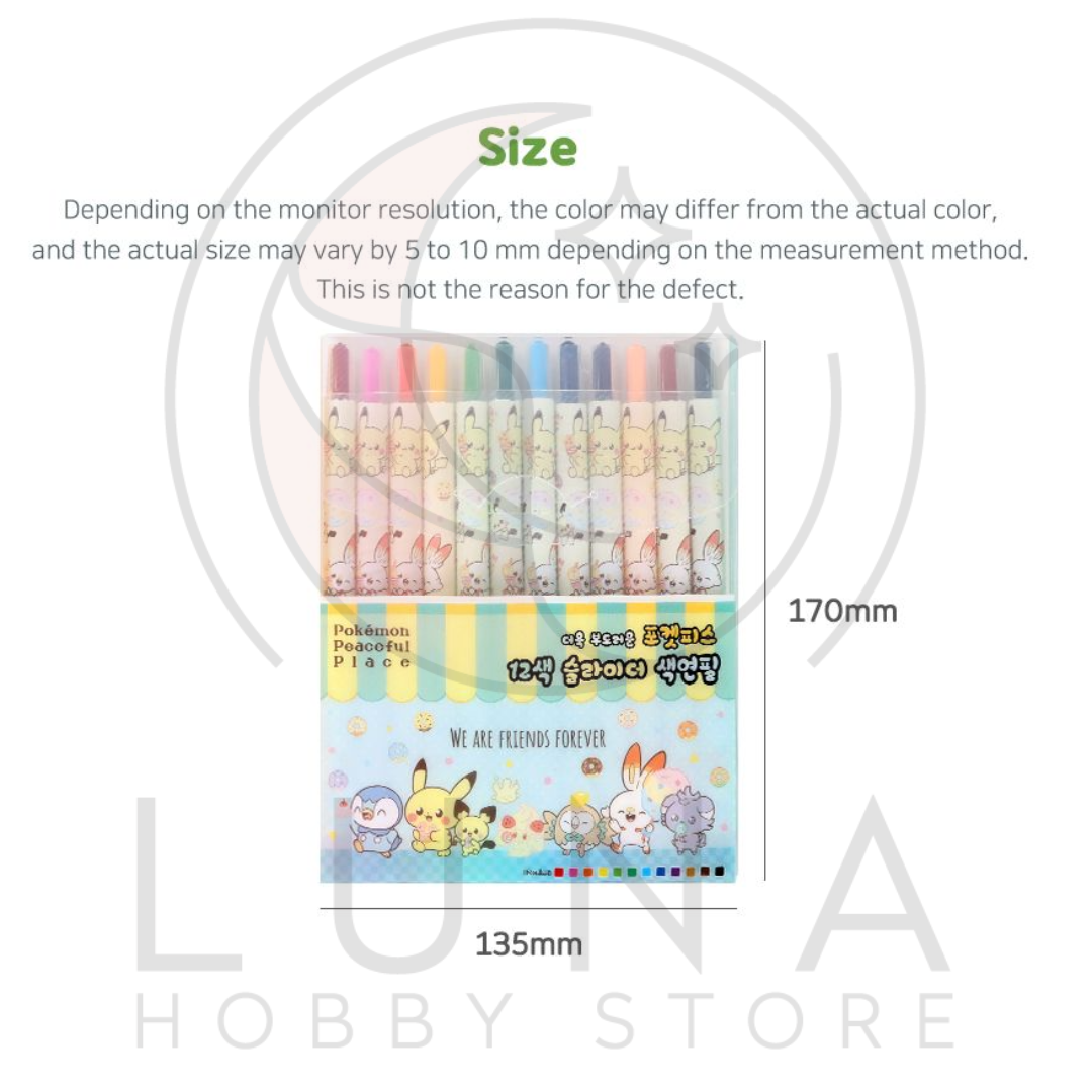 Pokémon Peaceful Place | 12-Color Slider Pencils Set | 포켓피스 슬라이더 색연필 12색 - Image 2