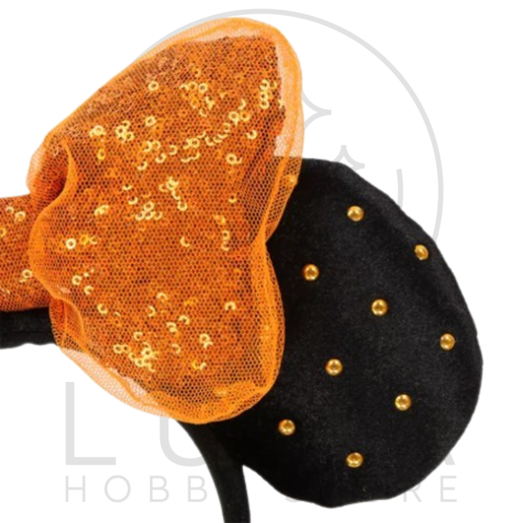 Minnie Mouse Halloween Sequin Bow Ears Headband | Tokyo Disneyland Exclusive - Image 2