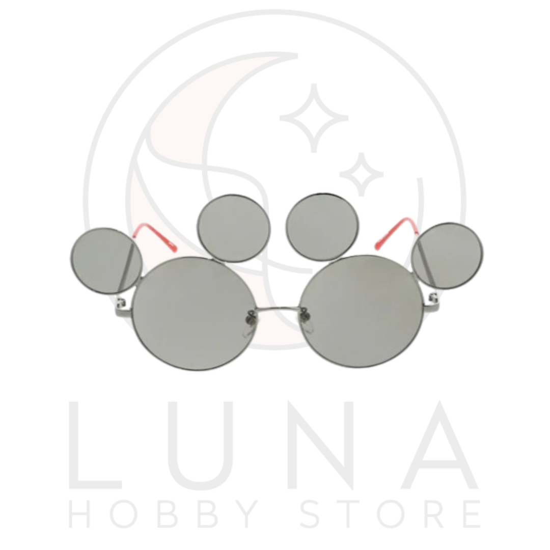 Tokyo Disney Resort | Mickey Mouse Circle Sunglasses | Metallic Black with Red Tips - Image 2