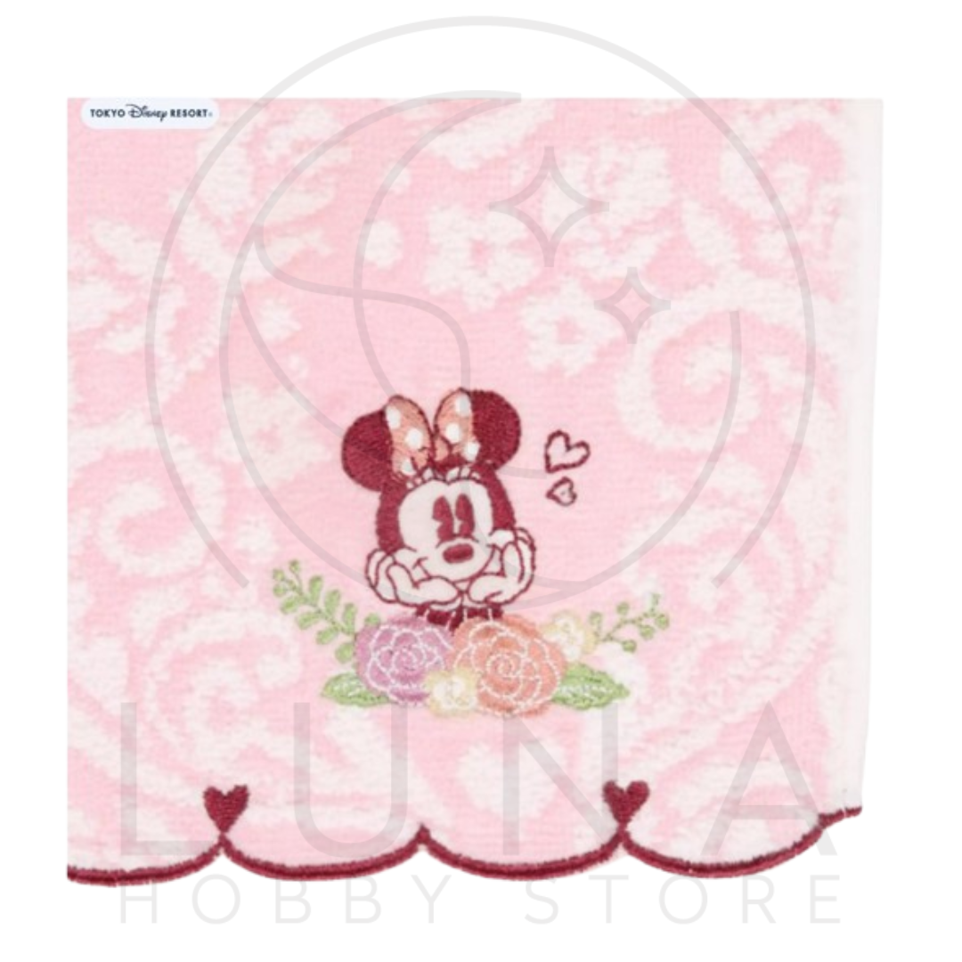 Tokyo Disney Resort | Minnie Mouse Lace Scallop Mini Towel | Pink Floral Pattern - Image 2