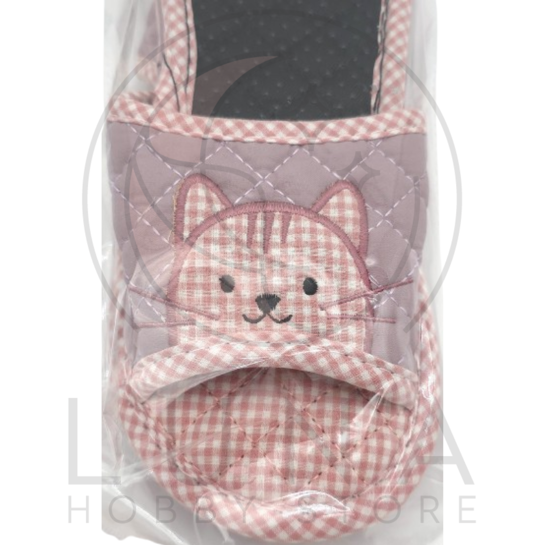 Women’s Cat Face 3-Tier Slippers | Quilted Indoor Slides | One Size (~US 10.5) - Image 3
