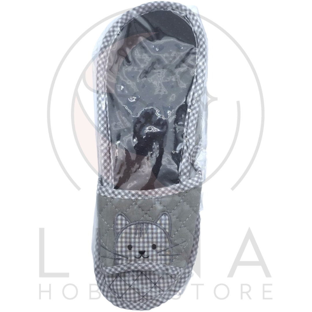 Men’s Cat Face 3-Tier Slippers | Quilted Indoor Slides | One Size - Image 5