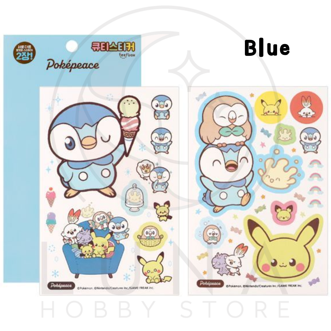 Pokepeace | Pokémon Peaceful Place 2-Sheet Sticker Set | 포켓피스 스티커 2매입 - Image 2