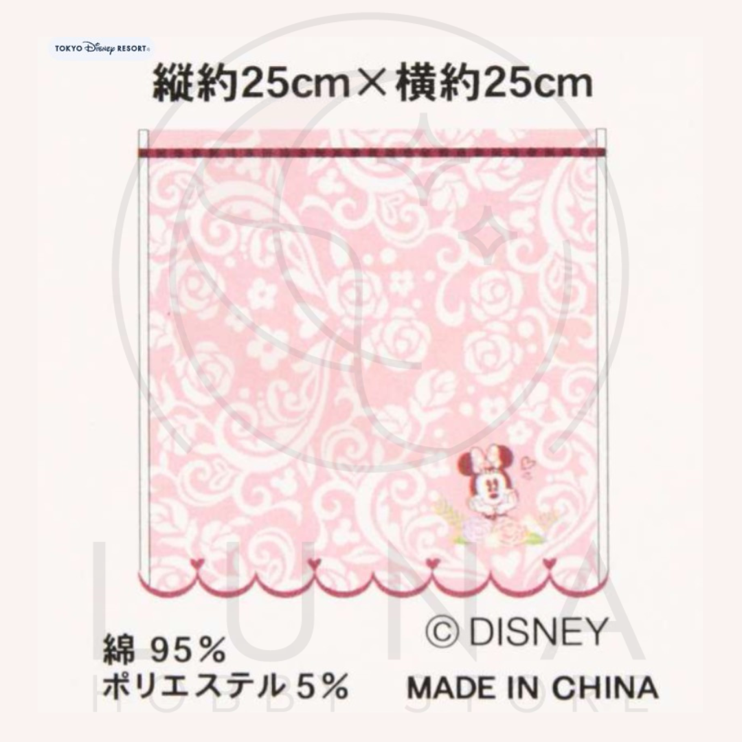 Tokyo Disney Resort | Minnie Mouse Lace Scallop Mini Towel | Pink Floral Pattern - Image 3