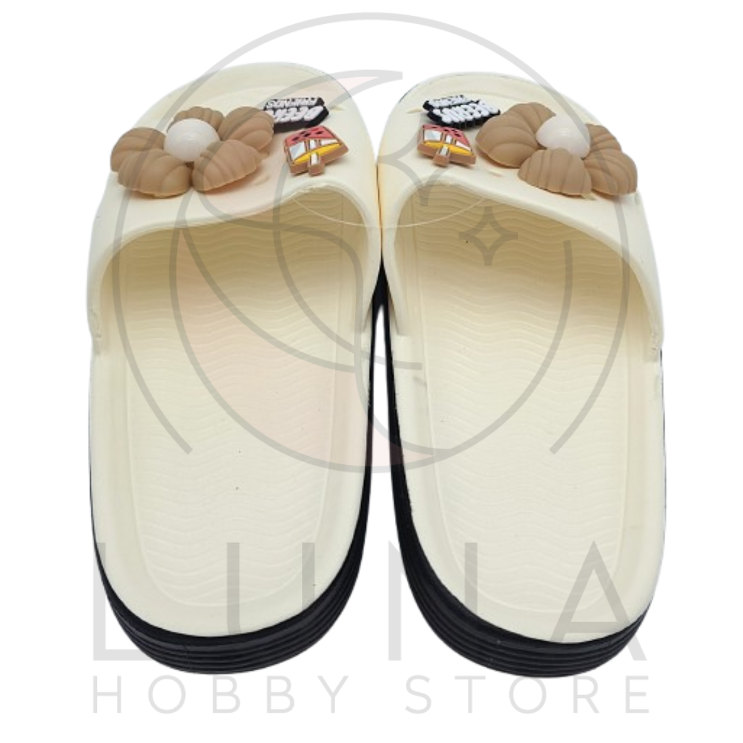 Friends Slippers | Bubble Tea & Flower Slide Sandals | Beerus Friends Design - Image 4