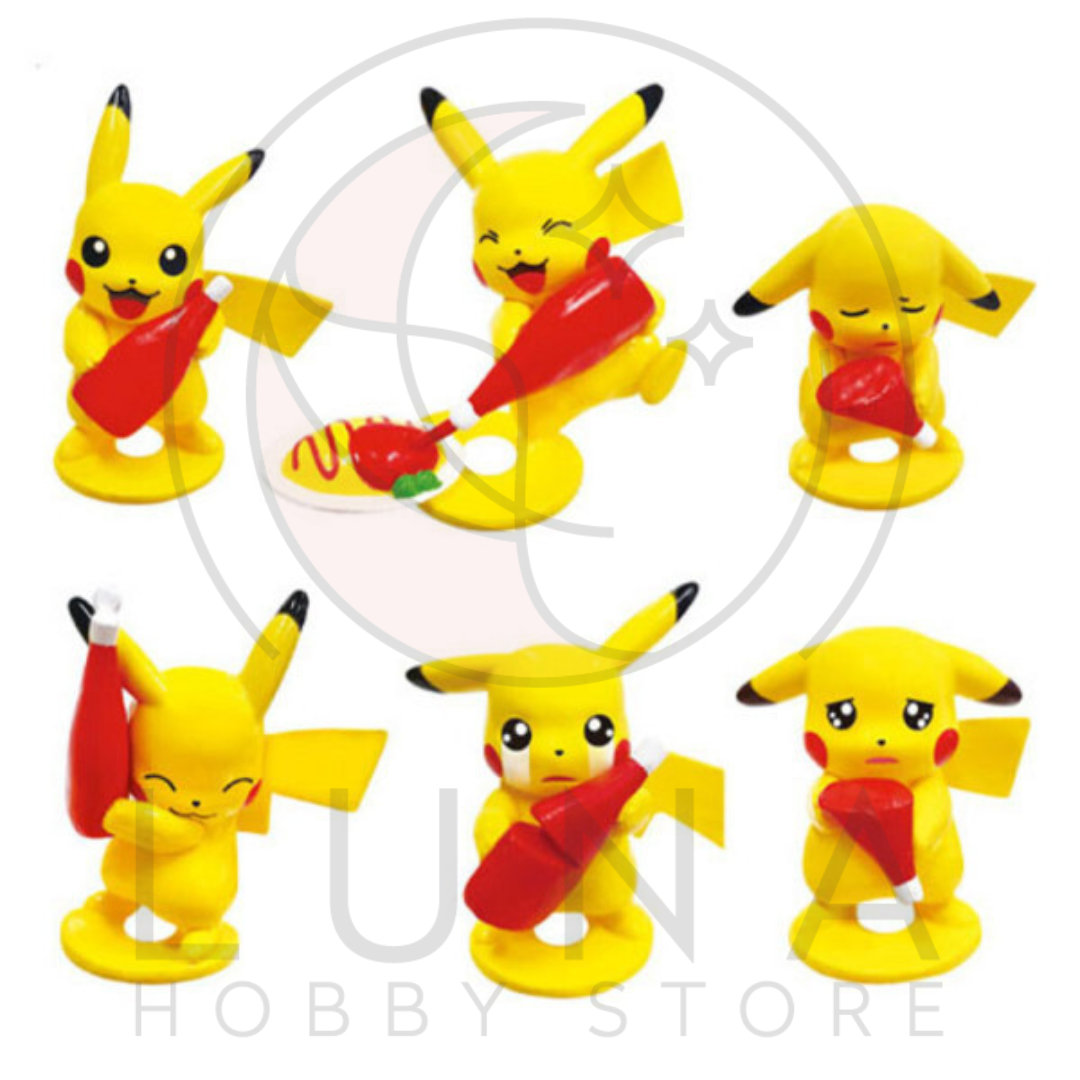 Pokémon Ketchup Pikachu Figure Set | 케찹 피카츄 피규어 세트 | 7 Expressions + Poké Ball Case - Image 9