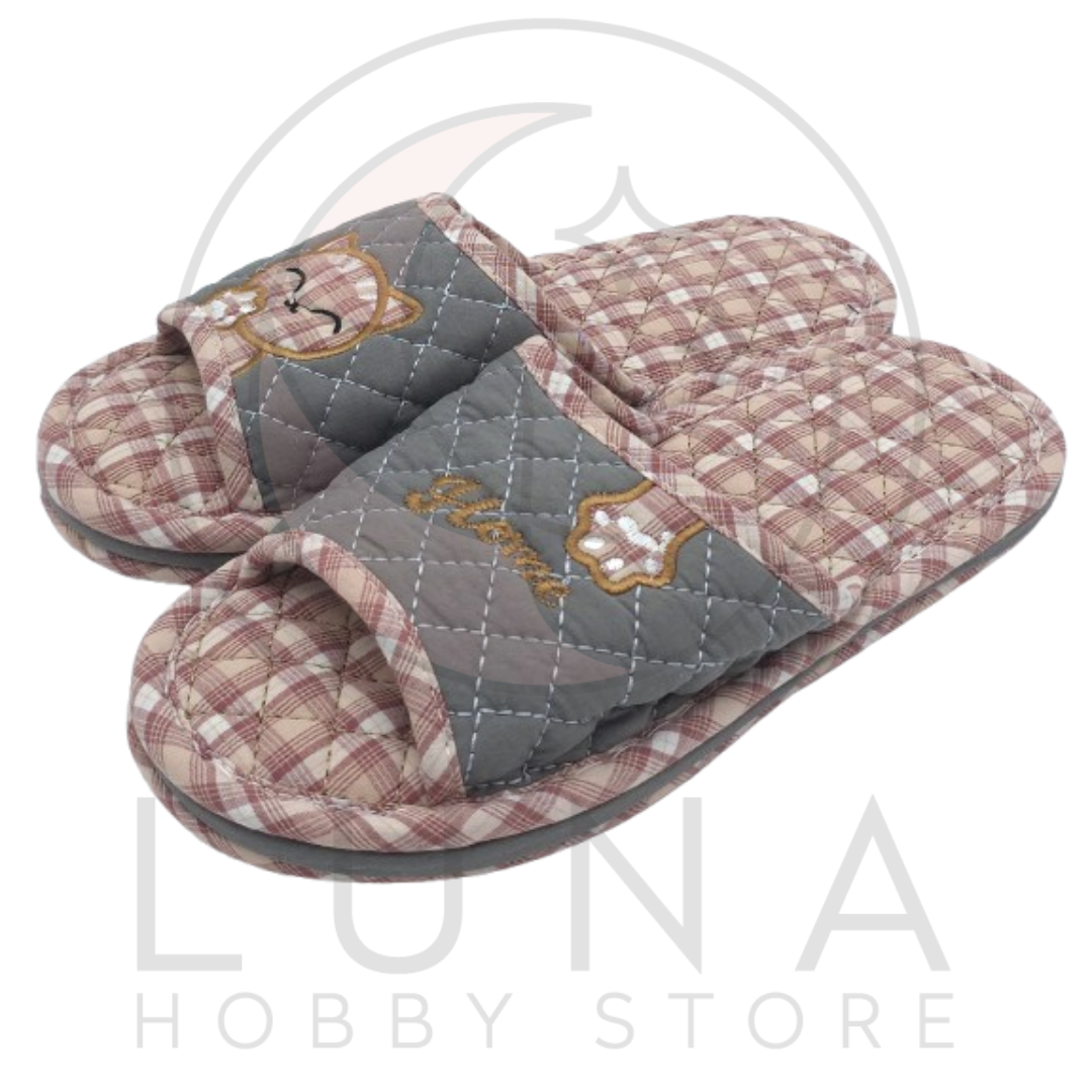 Men’s Cat Home Slippers | Quilted Indoor Slides | One Size (~US 10.5) - Image 5