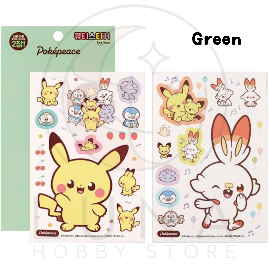Pokepeace | Pokémon Peaceful Place 2-Sheet Sticker Set | 포켓피스 스티커 2매입 - Image 4