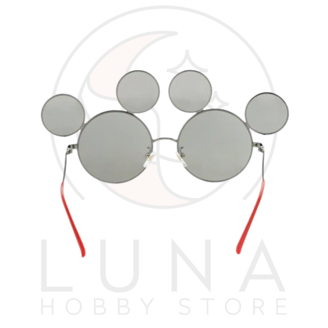 Tokyo Disney Resort | Mickey Mouse Circle Sunglasses | Metallic Black with Red Tips - Image 3
