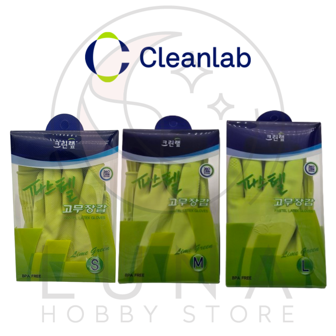 Clean Lab | Pastel Latex Gloves | 크린랩 파스텔 고무장갑 라임그린