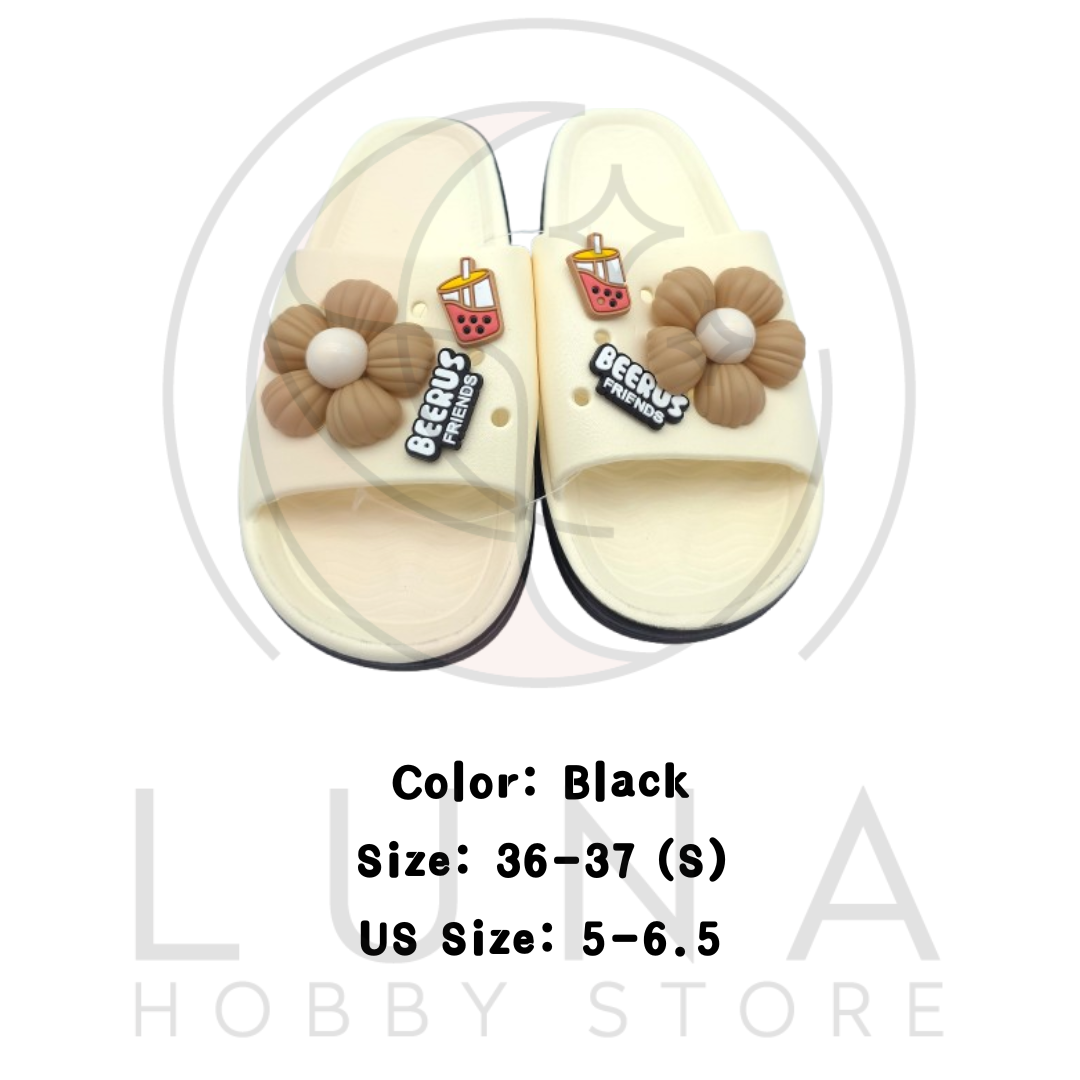 Friends Slippers | Bubble Tea & Flower Slide Sandals | Beerus Friends Design - Image 10