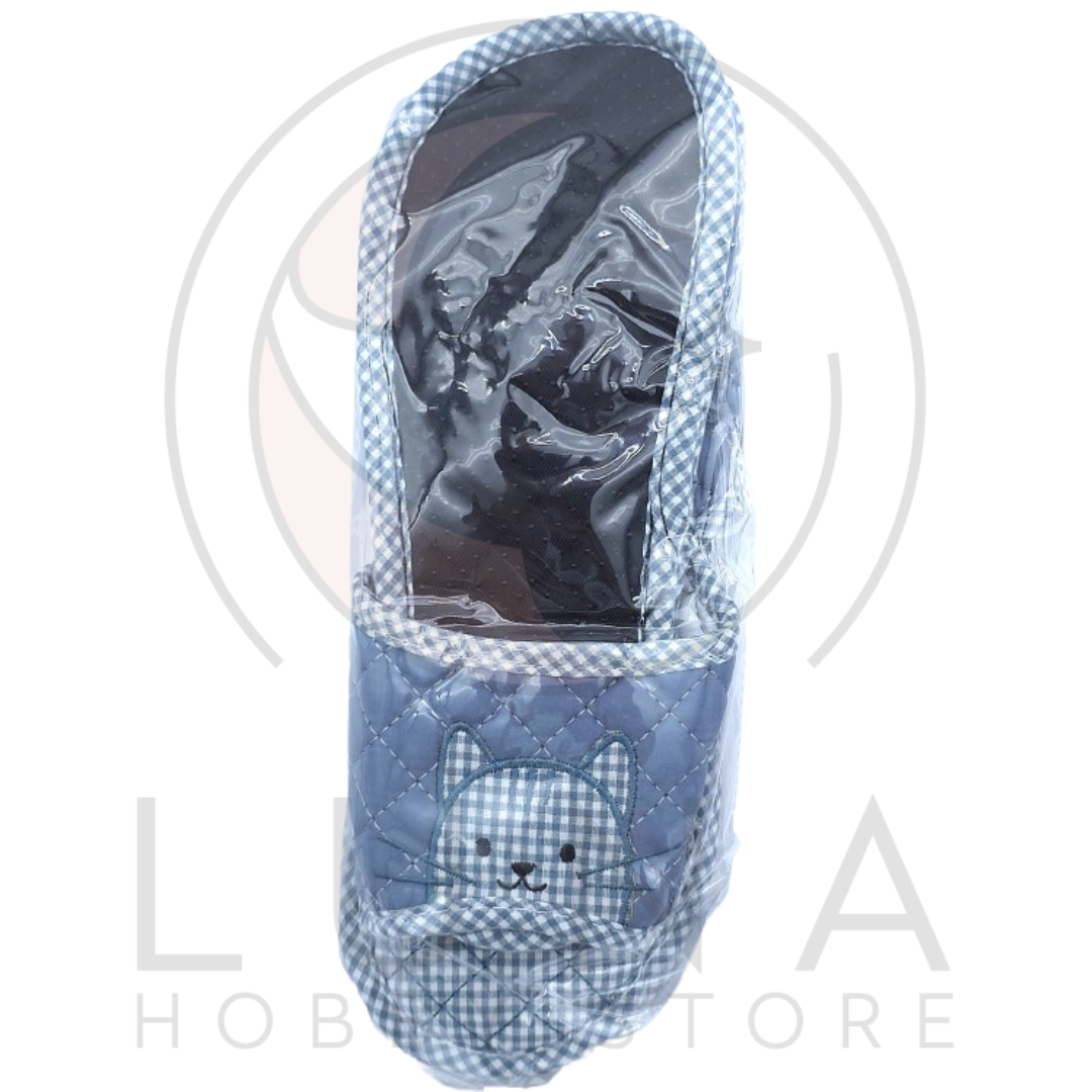 Men’s Cat Face 3-Tier Slippers | Quilted Indoor Slides | One Size - Image 2