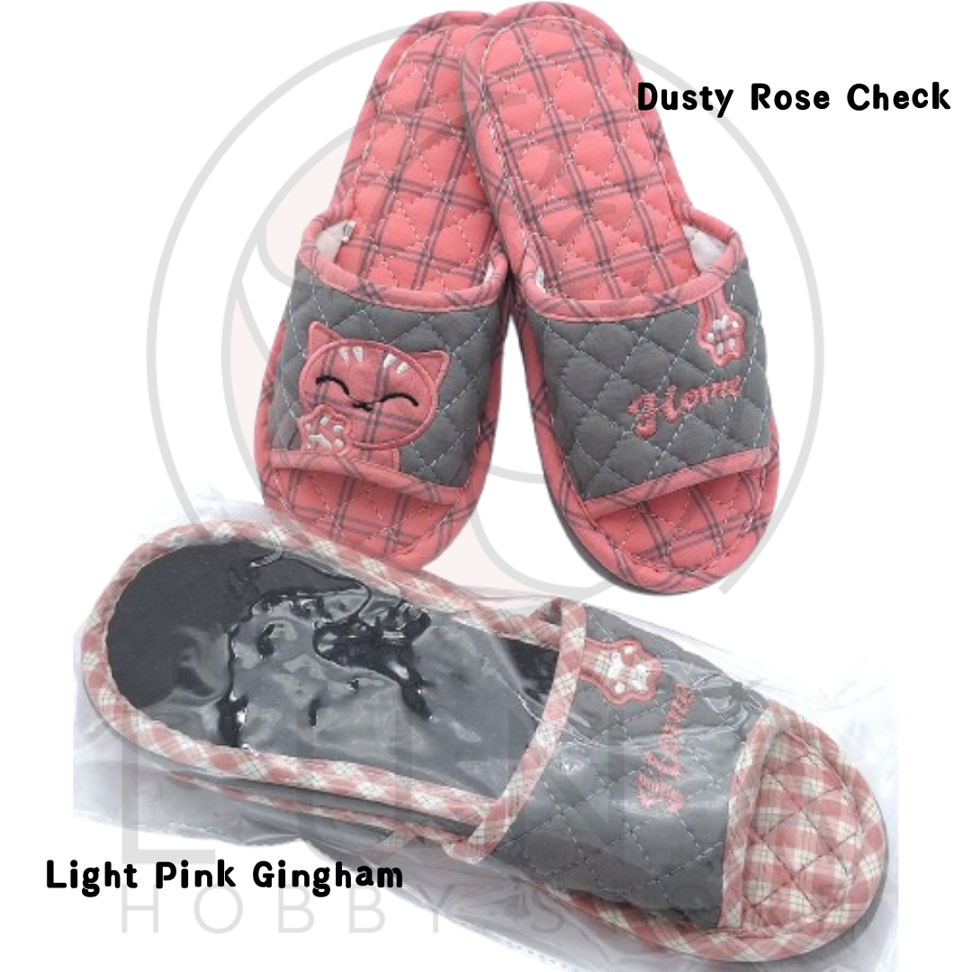 Women’s Cat Home 3-Tier Slippers | Quilted Indoor Slides | One Size - Image 2