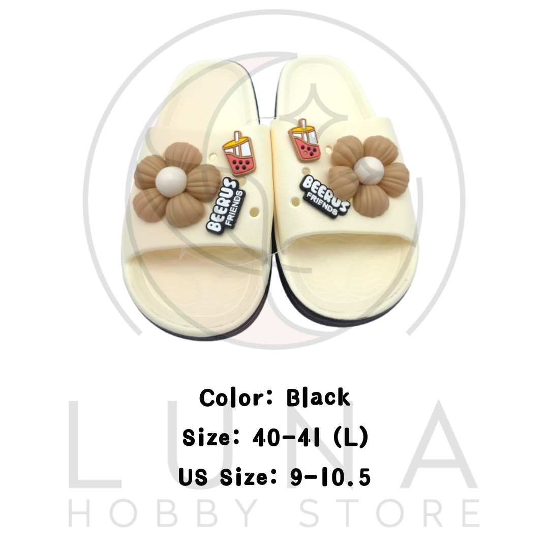 Friends Slippers | Bubble Tea & Flower Slide Sandals | Beerus Friends Design - Image 8
